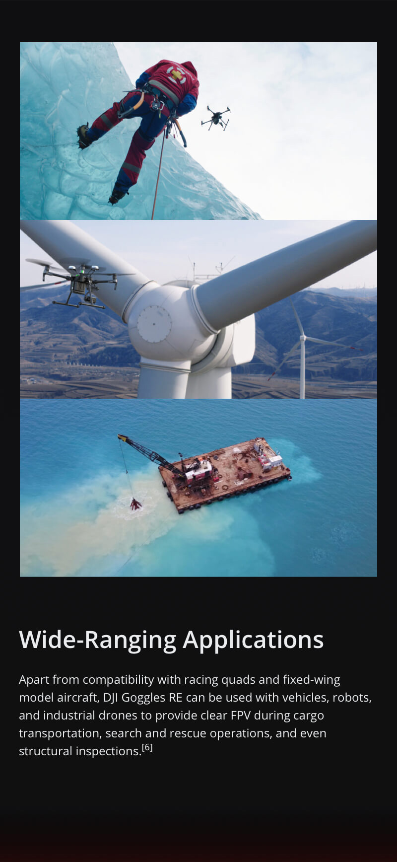 DJI Goggles Racing Edition 5 Inches Head Tracking FPV Glasses for DJI Mavic Pro/Spark/Phantom 4/Inspir 2 - Black