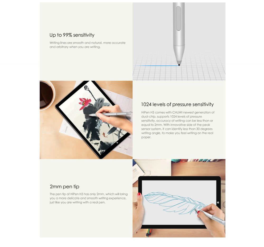 Original Chuwi Hipen H3 Active Stylus Pen For Chuwi Hi13 - Silver