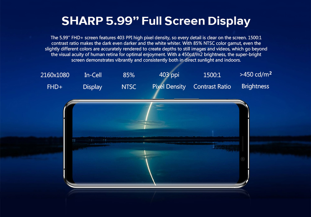 [HK Stock]Leagoo S8 Pro 5.99 Inch Smartphone 18:9 FHD+ Screen 6GB 64GB Helio P25 Octa Core Dual Rear Camera Android 7.0 Touch ID Quick Charge - Blue