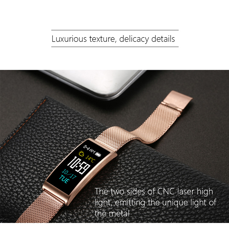 Makibes X3  Smart Bracelet Heart Rate/Blood Pressure Monitor Bluetooth Water Resistant IP68 Compatible with iOS Android  - Black