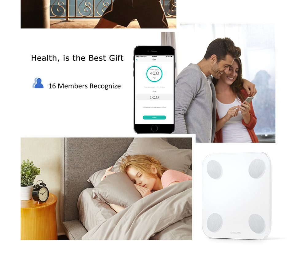 [Internation Version]Yunmai Balance Smart Body Fat Scale Bluetooth 4.0 APP Remote Control Body Composition Monitor -Whit
