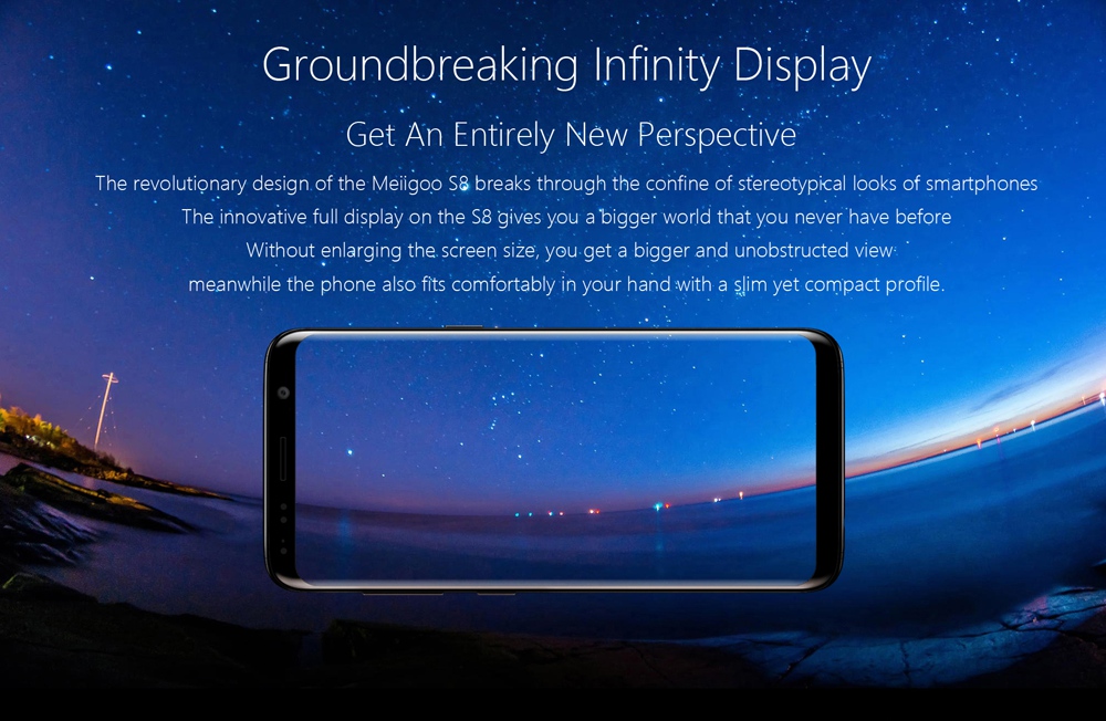 Meiigoo S8 6.1 Inch Smartphone 18:9 FHD+ Screen 4GB 64GB MTK6750T Octa Core 13.0MP + 5.0MP Dual Rear Camera Android 7.0 Touch ID OTG - Blue