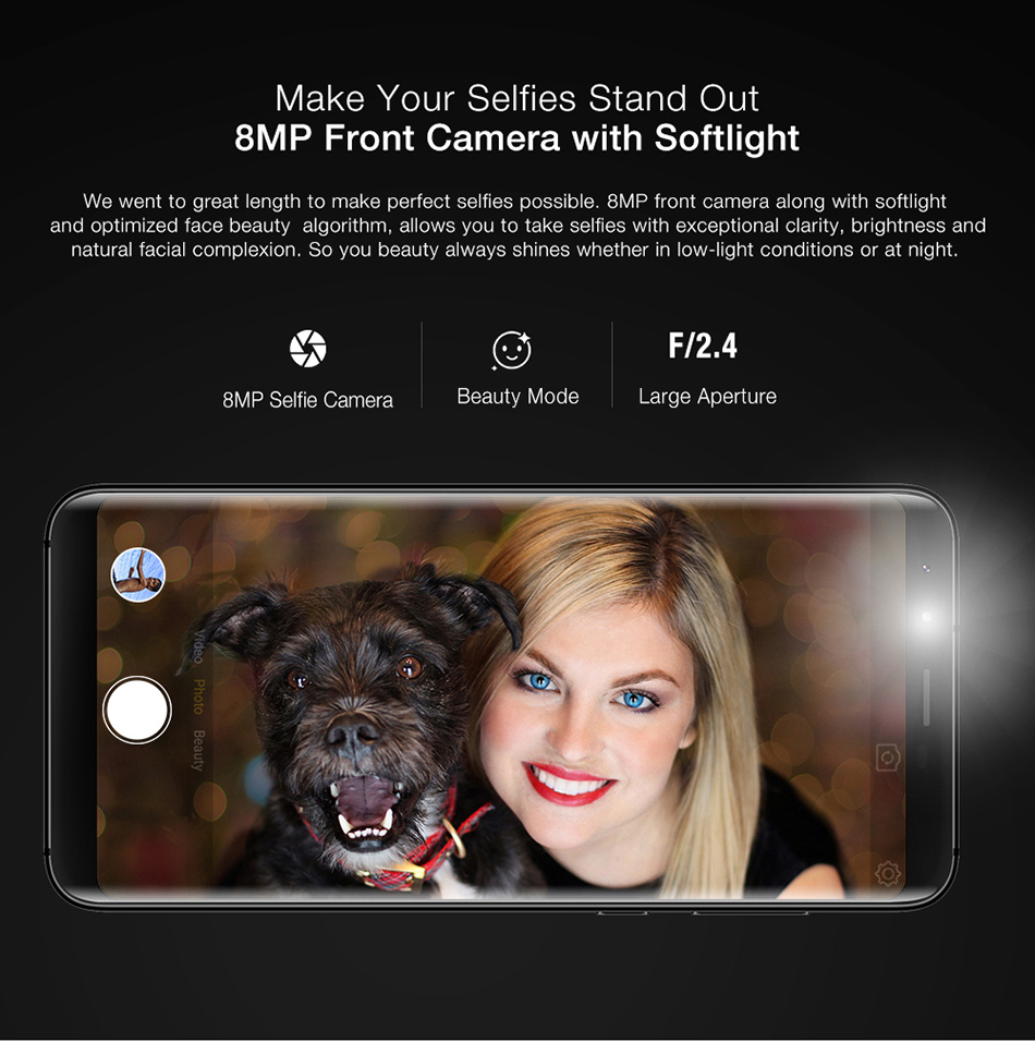 [HK Stock]Ulefone MIX 2 5.7 Inch 4G LTE Smartphone 18:9 HD+ Screen 2GB 16GB MT6737 Quad Core Dual Rear Cameras Android 7.0 3300mAh Touch ID VoLTE - Blue