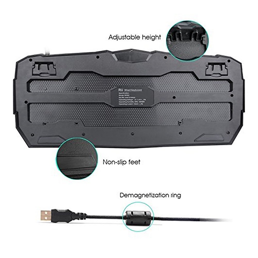 Rii RK900 Wired Mechanical Gaming Keyboard 7-colors