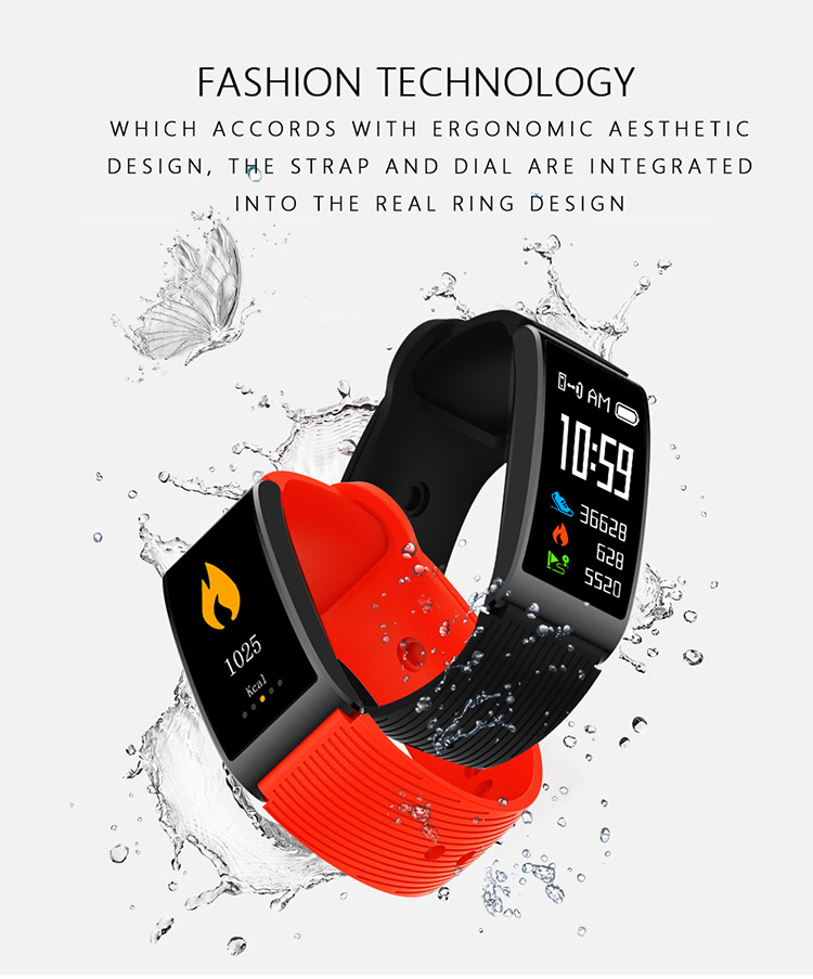 Makibes X3  Smart Bracelet Heart Rate/Blood Pressure Monitor Bluetooth Water Resistant IP68 Compatible with iOS Android  - Black