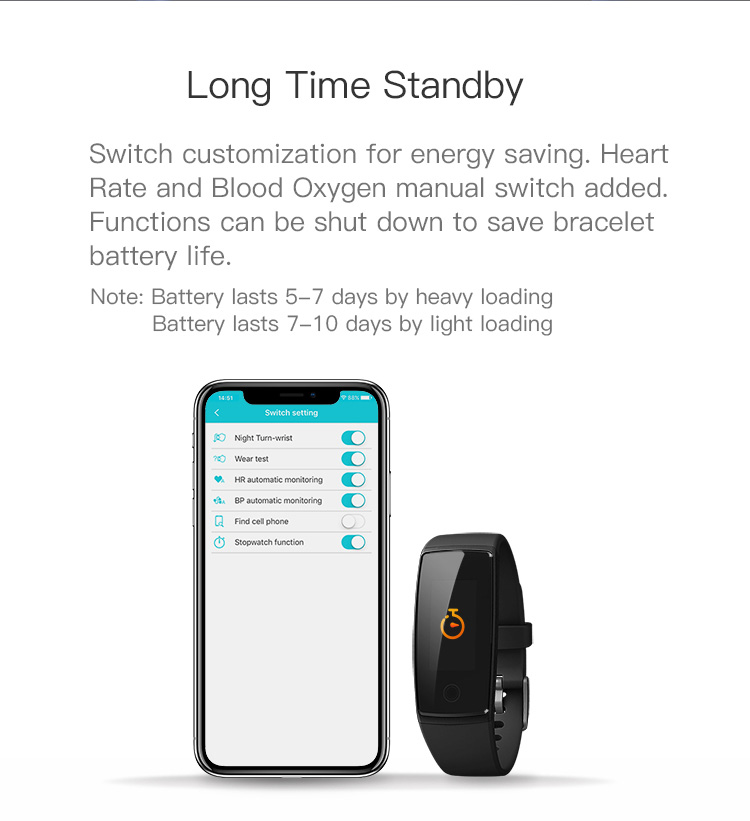 V10 Smart Bracelet 0.96" TFT Bluetooth 4.0 64KB RAM 512KB ROM Pedometer Heart Rate Sleep Monitor Multi-language IP*7 Water Resistant for Android iOS  - Black