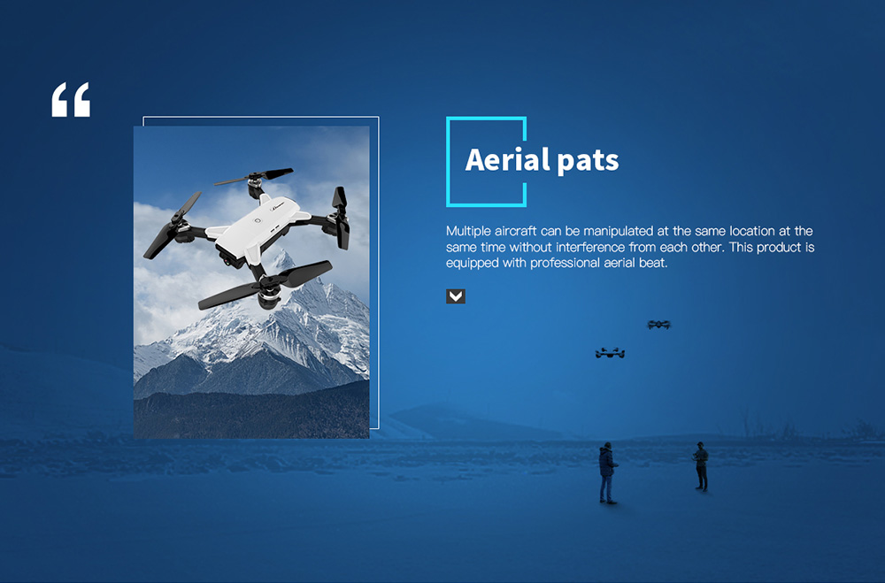 YH-19 ELVES 720P WIFI FPV Foldable Drone with 120 Degree Wide-angle Lens Altitude Hold Mode RC Quadcopter RTF - White