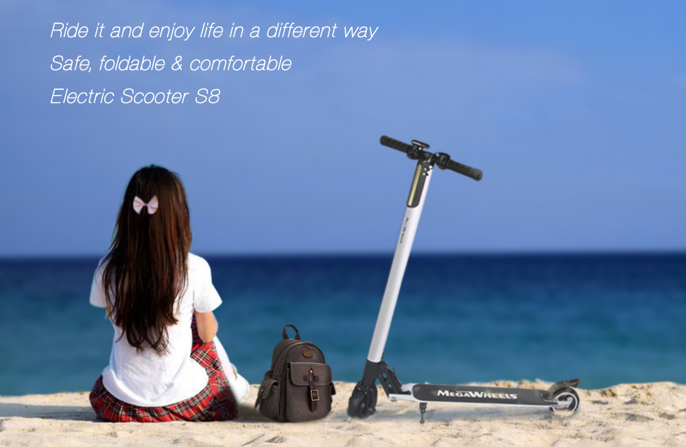 [DE Stock] Megawheels S8 Foldable Electric Scooter ROHS Certification 2 Wheels 6600mAh Battery For Adults EU Plug - White