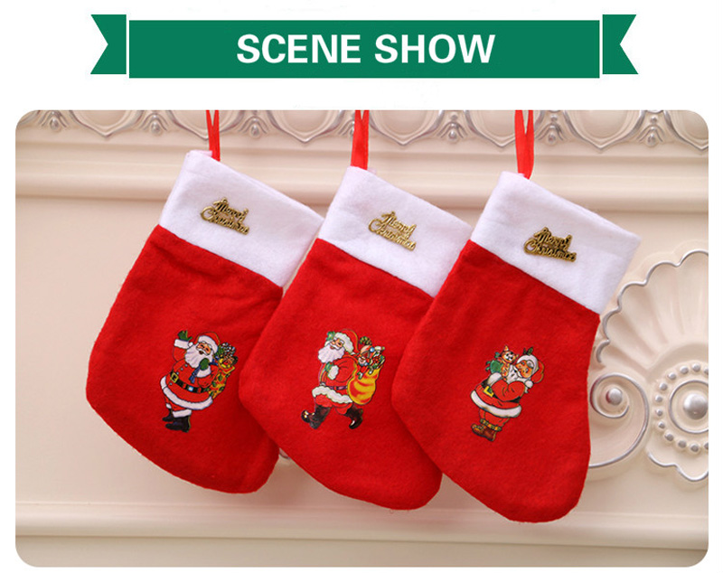 1PCS Christmas Stocking Santa Claus Socks Christmas Party Decoration