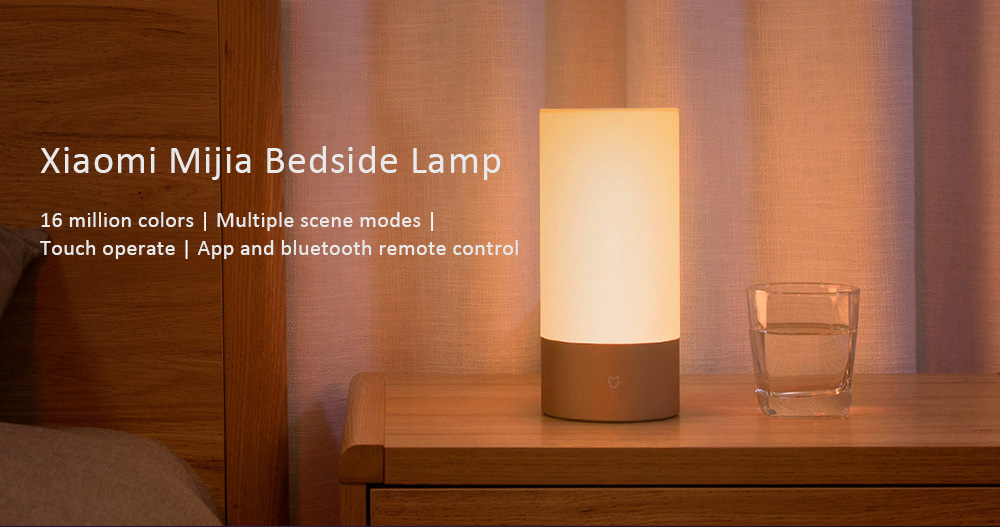 Xiaomi Mijia Bedside Lamp Bluetooth WiFi Connection Touch Control 300Lm 16 Million RGB Color 10W 1700k ~ 6500k - White / Upgraded Version