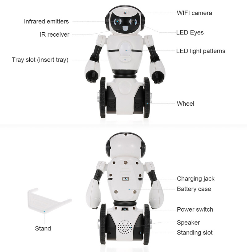 WLtoys F4 WIFI Camera Intelligent Dancing Gesture Sensor Control RC Robot RTR - Pink