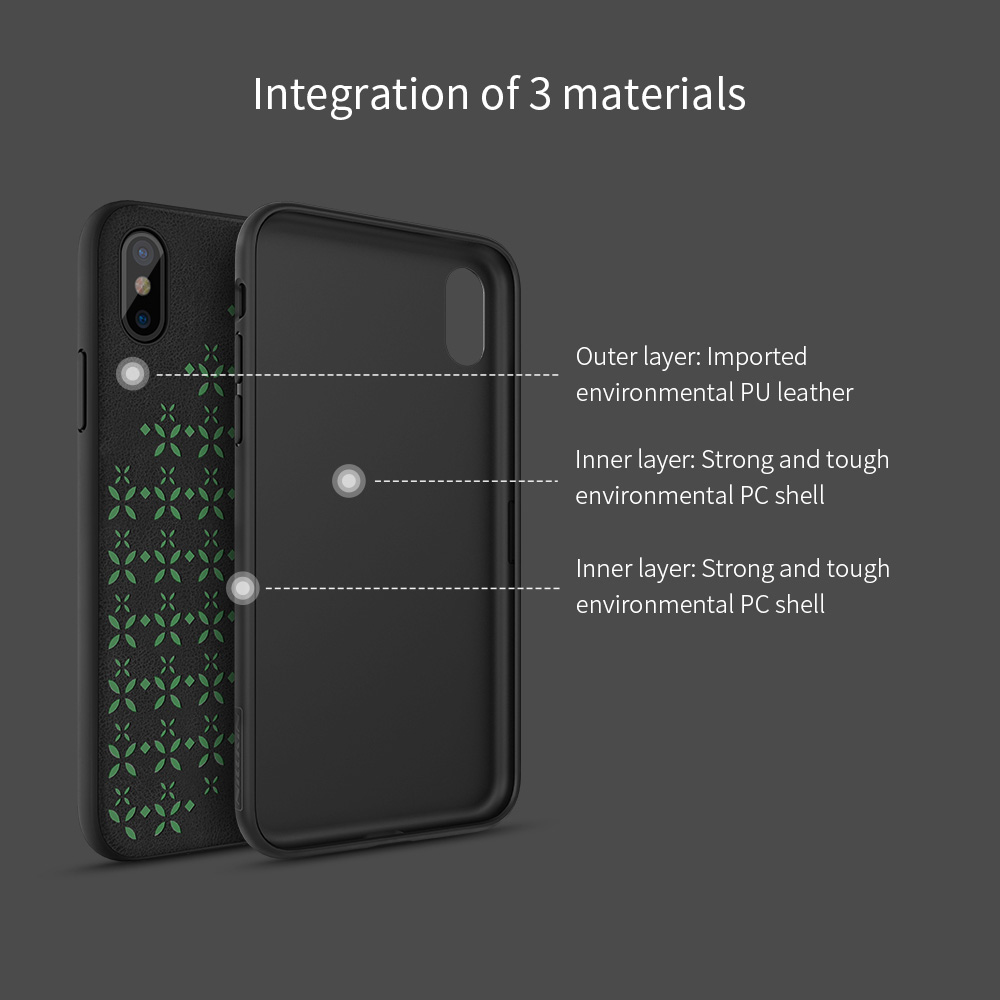 NILLKIN Star Case Cool Luminous Back Phone Shell For iPhone X - Black