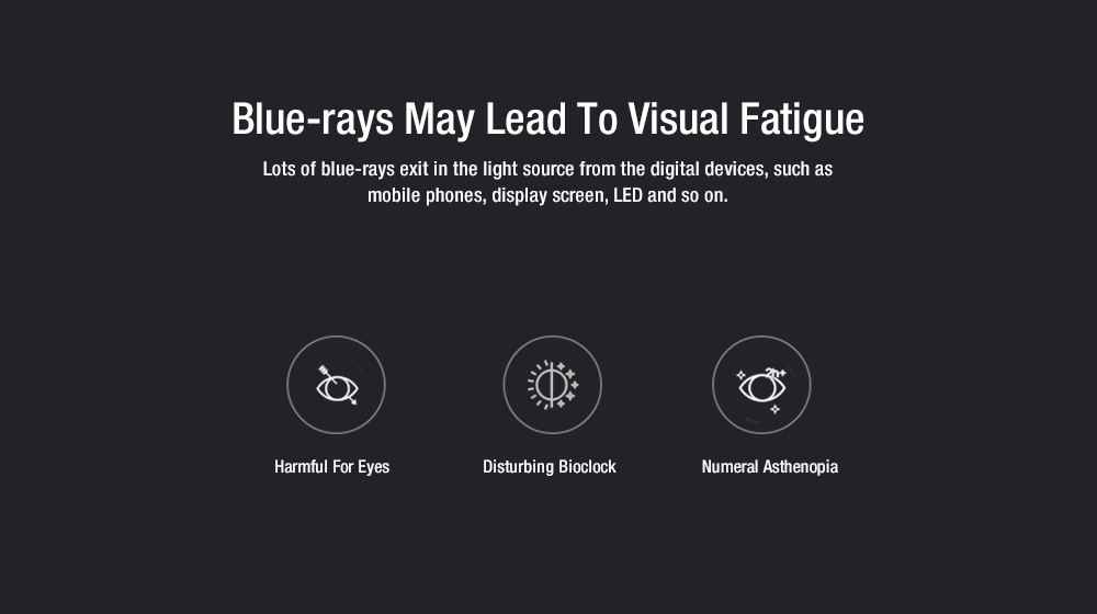 Xiaomi Mijia TS Eye-protective Glasses Anti Blue-ray Comfortable Lightweight - Black