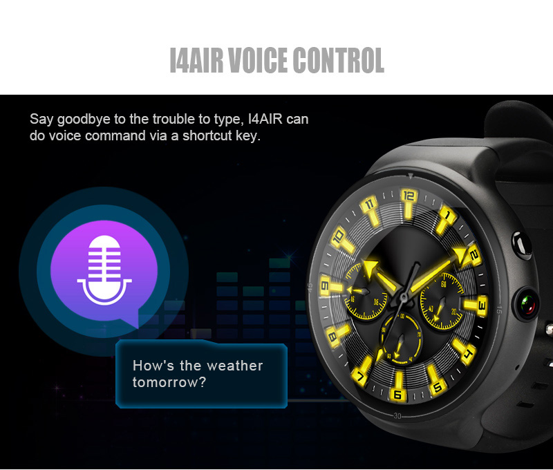 Makibes I4 Air 3G MTK6580 Smartwatch Phone Quad Core 1.3GHz 2GB RAM 16GB ROM 2.0MP Camera Heart Rate Monitor - Black