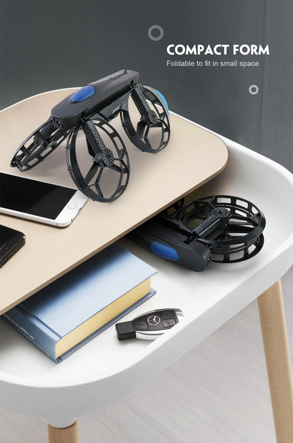 JJRC H45 BOGIE WIFI FPV Foldable Drone with 720P HD Camera Altitude Hold Mode RC Quadcopter RTF - Black