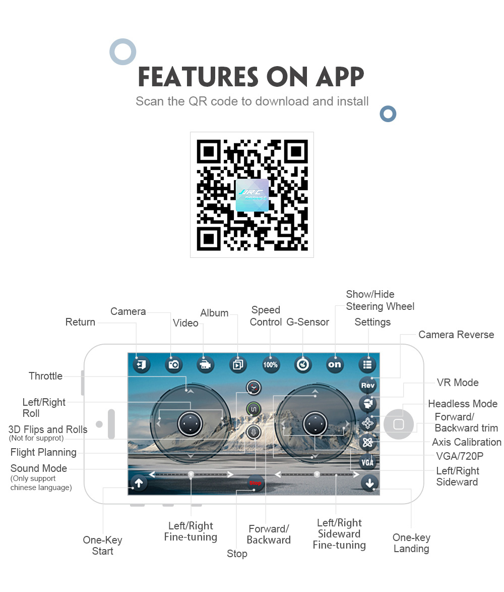 JJRC H45 BOGIE WIFI FPV Foldable Drone with 720P HD Camera Altitude Hold Mode RC Quadcopter RTF - Black