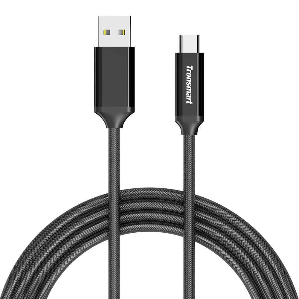 Tronsmart 2 Packs 1m/3.3ft USB A/F 2.0 to Type-C/M 2.0 Charging & Sync Cable for Type-C Supported Devices - Black