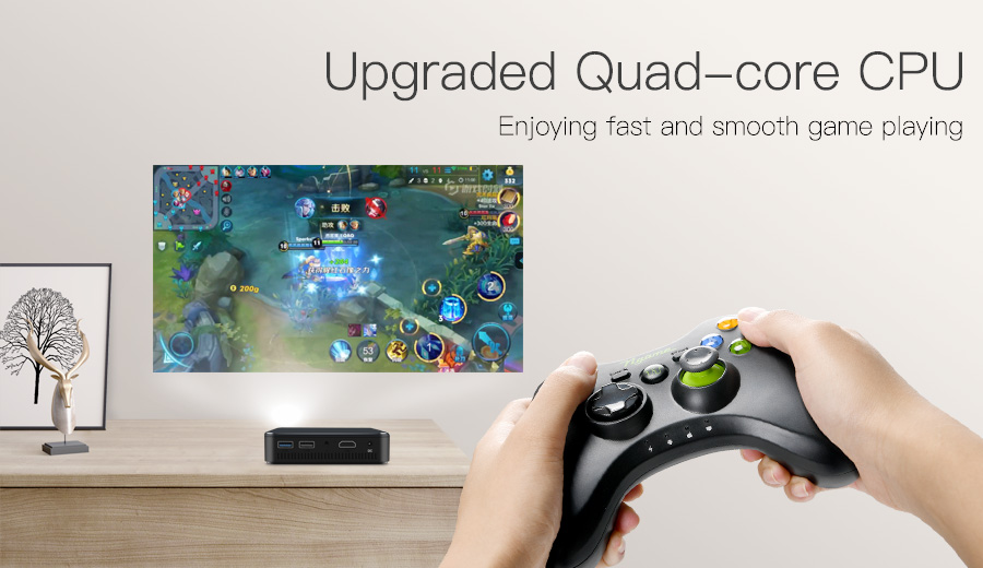 D13 DLP Mini Pocket Projector RK3328 4K Android 2GB/16GB 2.4G/5G WiFi Bluetooth Eshare/Airplay/MiraCast - Black