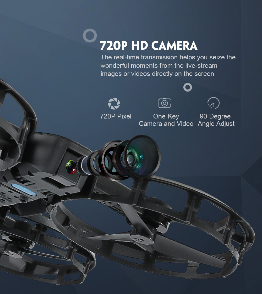 JJRC H45 BOGIE WIFI FPV Foldable Drone with 720P HD Camera Altitude Hold Mode RC Quadcopter RTF - Black