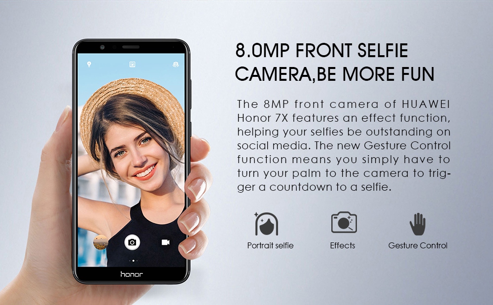 HUAWEI Honor 7X 5.93 Inch Smartphone 18:9 Full Screen 4GB 32GB Kirin 659 Octa Core Dual Rear Cam Android 7.0 Touch ID 3340mAh Battery Metal Body - Blue