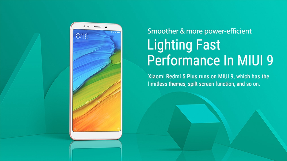 Xiaomi Redmi 5 Plus 5.99 Inch 4G LTE Smartphone 18:9 Full Screen MIUI 9 4GB 64GB Snapdragon 625 Octa Core 12.0MP Cam - Gold