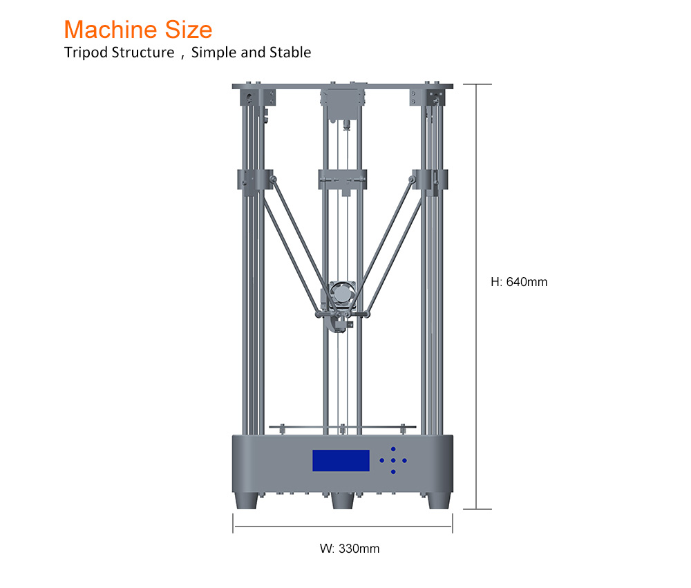 Anet A4 Delta 3D Printer Kit Easy Assembly Metal Frame