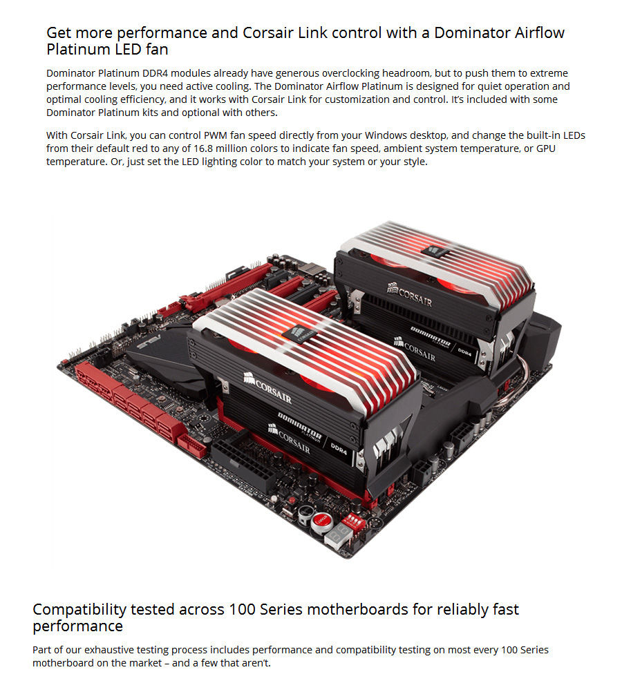 CORSAIR Dominator Platinum Series 2 x 16GB DDR4 Memory Modules DRAM 3000MHz C15 Memory Kit CMD32GX4M2B3000C15 - Black