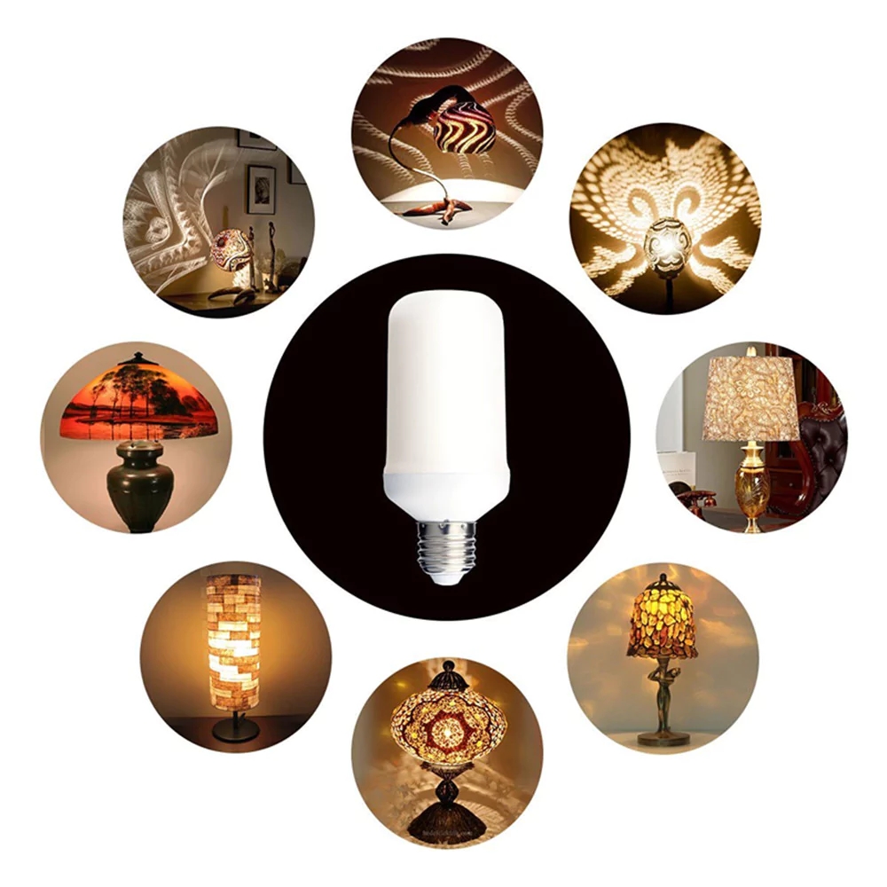 E27 LED Flame Effect Fire Light Bulbs Creative Lights Flickering Emulation Vintage Atmosphere Decoration Lamp
