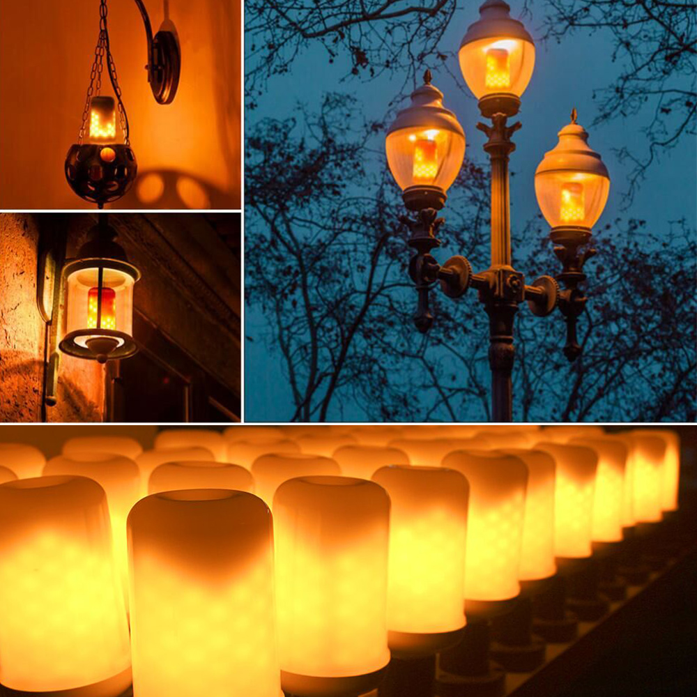 E27 LED Flame Effect Fire Light Bulbs Creative Lights Flickering Emulation Vintage Atmosphere Decoration Lamp