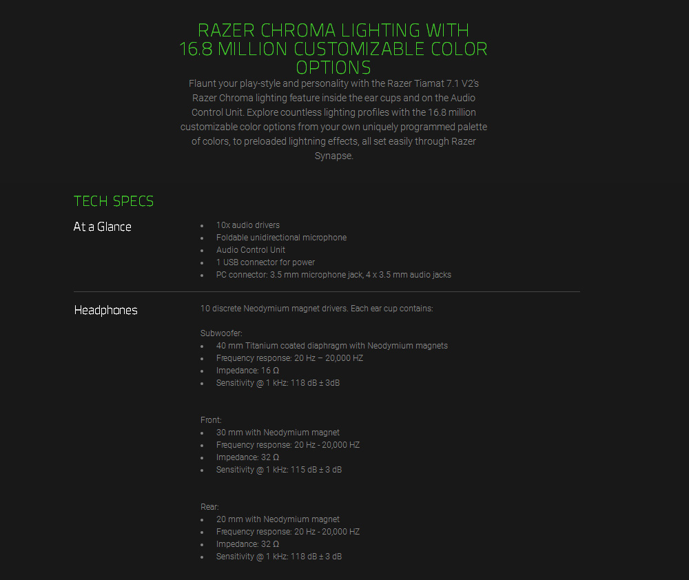 [HK Stock] Razer Tiamat 7.1 V2 Analog Digital Surround Sound Gaming Headset - Black