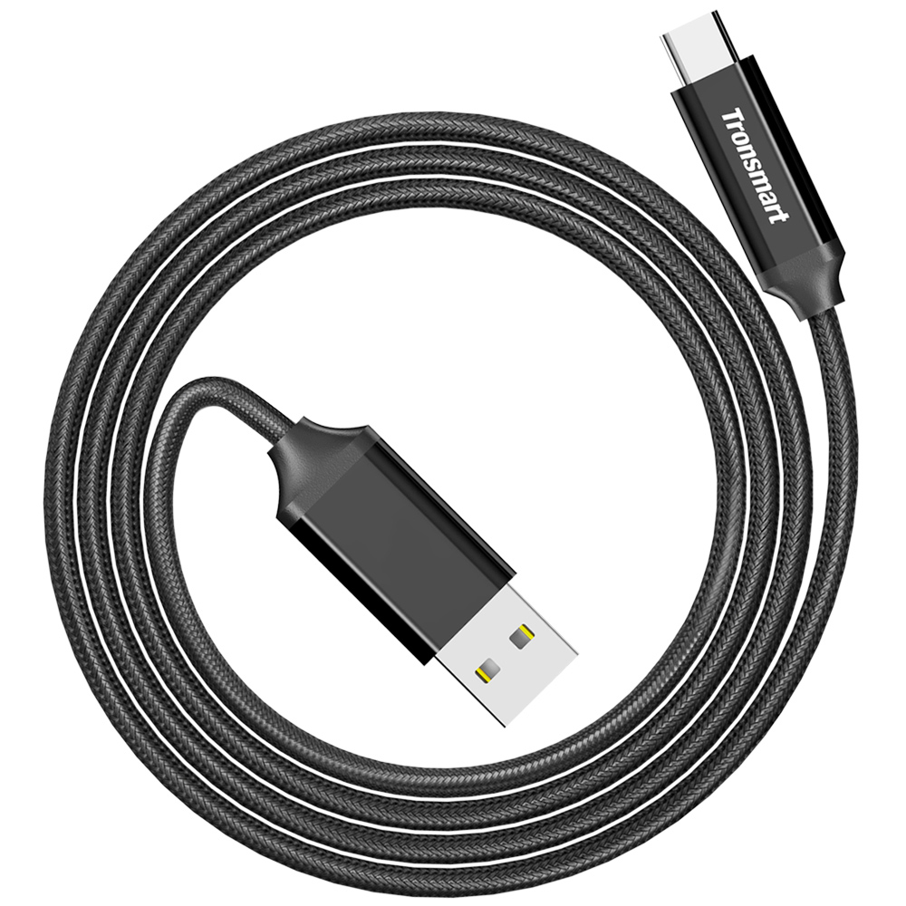Tronsmart 2 Packs 1m/3.3ft USB A/F 2.0 to Type-C/M 2.0 Charging & Sync Cable for Type-C Supported Devices - Black