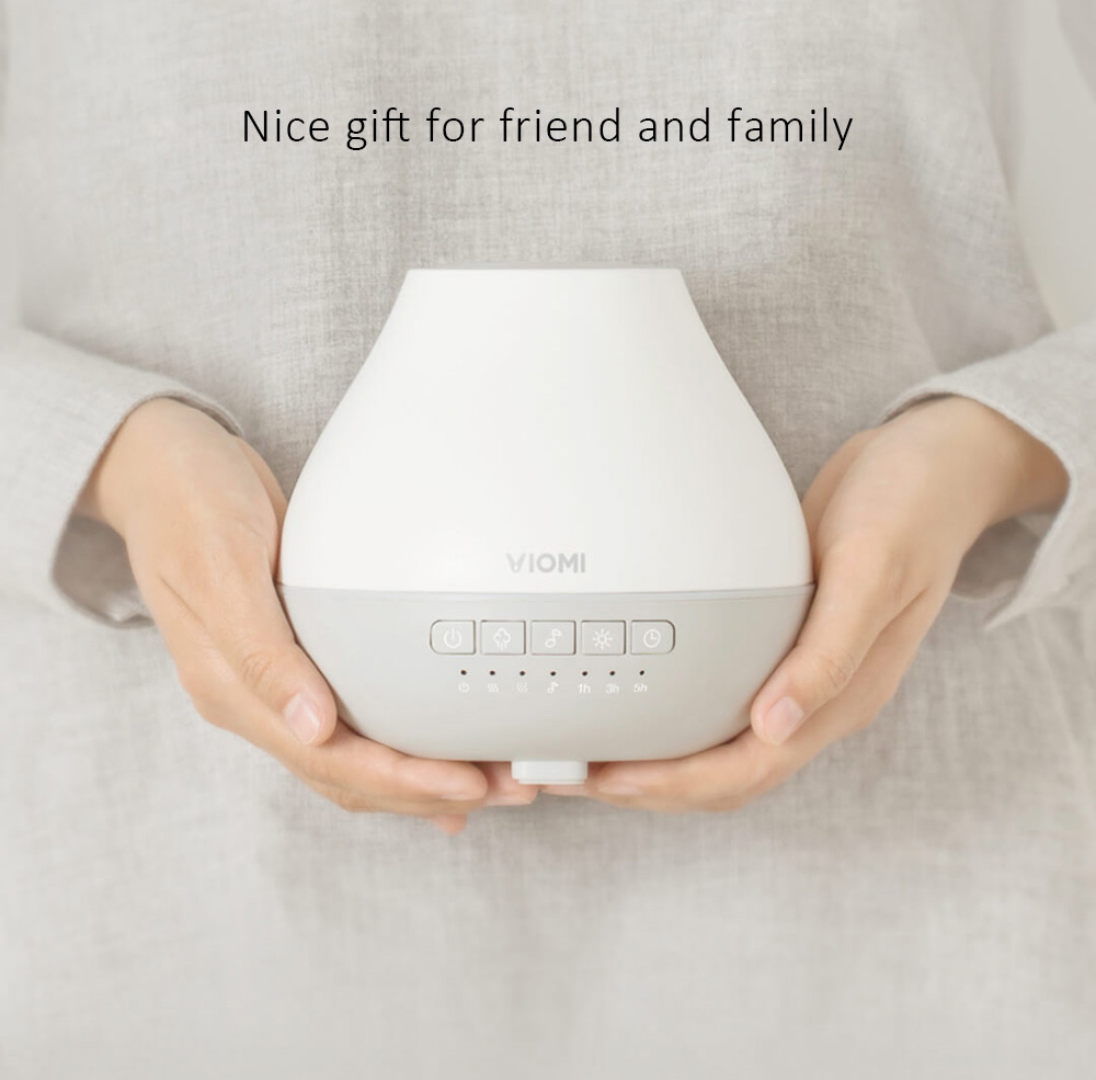 Xiaomi Viomi Aromatherapy Diffuser Air Humidifier Blutooth 4.0 APP Control 4 Color Lights Mist 200ML Automatic Portable Timed Aromatherapy Machine -White/Music Version