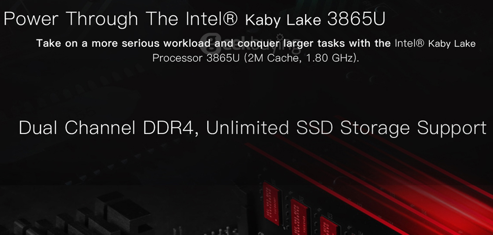 VORKE V5 Barebone Mini PC Intel Kabylake 3865U 1.8 GHz Support Dual-channel DDR4 RAM M.2 HDMI+DP AC WIFI Gigabit LAN Bluetooth4.2 USB3.0 Speaker - Black