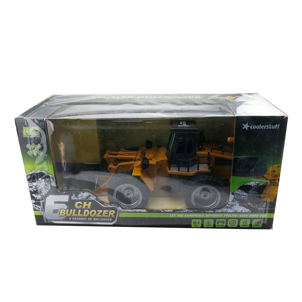 Cooler 1:18 2.4G 6CH RC Bulldozer Car RTR - Brown
