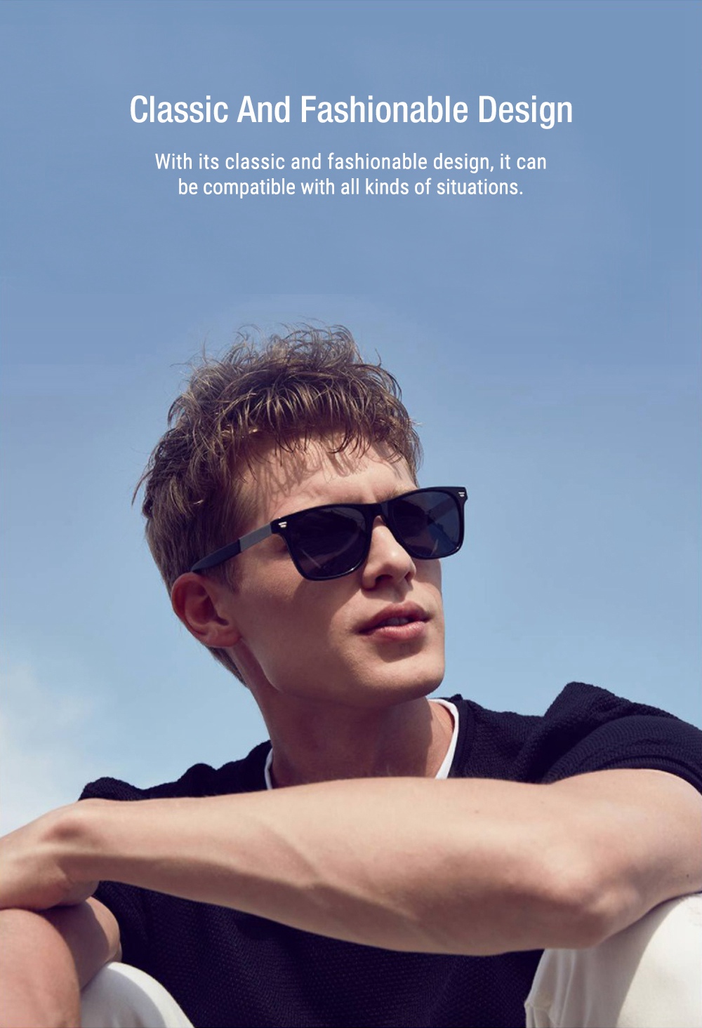 Xiaomi Mijia TS Travelers Sunglasses Prevent UVA UVB Protection Polarized Lens Lightweight - Black Frame