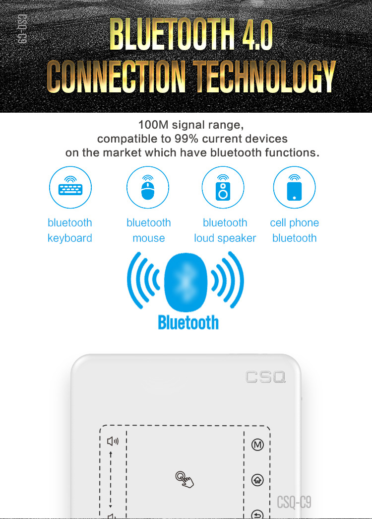 C9 DLP RK3328 Mini Pocket Projector 4K Android 2G/16G 2.4G/5G WiFi Bluetooth Eshare/Airplay/MiraCast - Black