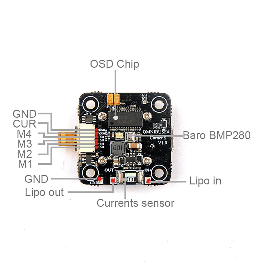 Omnibus F4 Corner Nano AIO Flight Controller STM32 F405 MCU Built_in Betaflight OSD 5V/1A BEC
