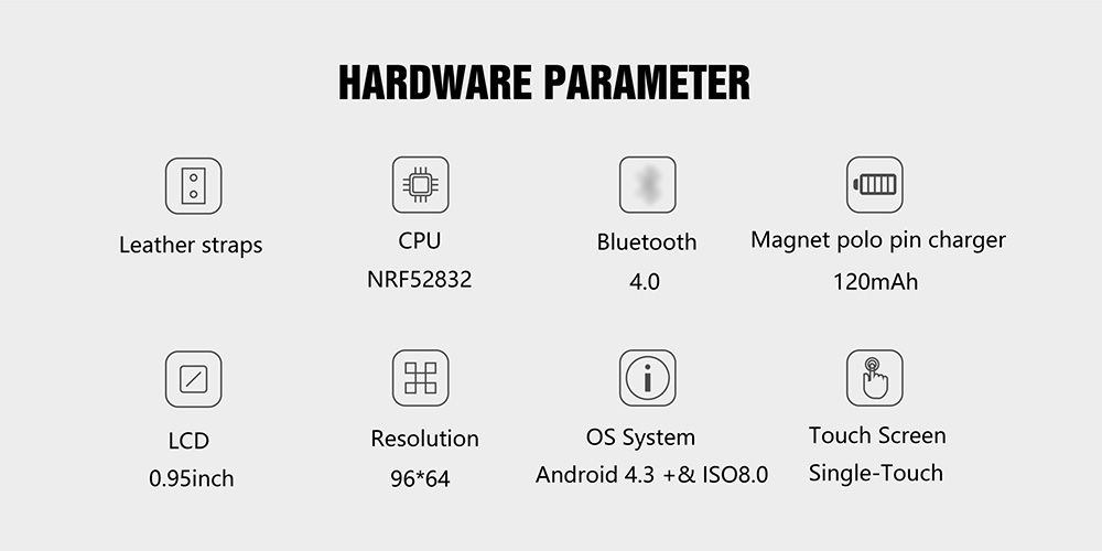 DM78 Smartwatch NRF52832 Smartwatch  Monitor Menstrual Period Reminder IP67 Water Resistant - Black