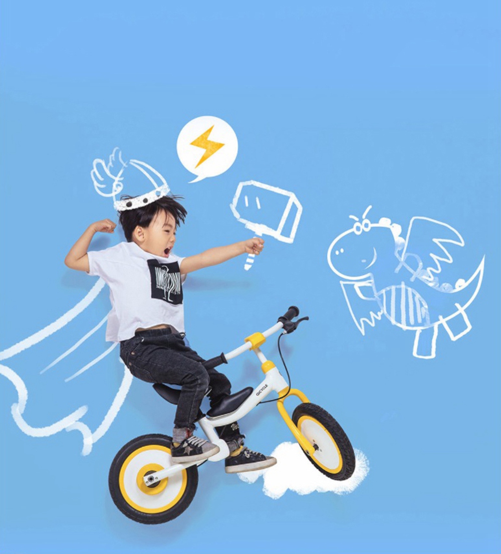 Xiaomi Mijia QiCycle Dual Use Safe Bike For Children Tricycle Scooter Ergonomic Design - Yellow