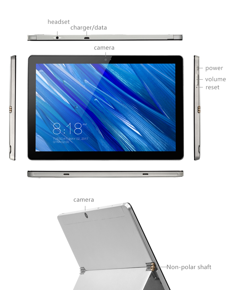 [Package A]VOYO i8 Plus 4G Phablet Dual SIM Dual Standby Android 7.0 10.1 Inch Quad Core MT6753 1.5GHz 3GB RAM 64GB ROM (Silver)+Bluetooth Keyboard(Black)