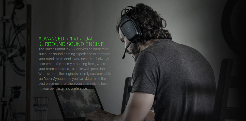 [HK Stock] Razer Tiamat 2.2 V2 Analog Gaming Headset 7.1 Virtual Surround Sound - Black