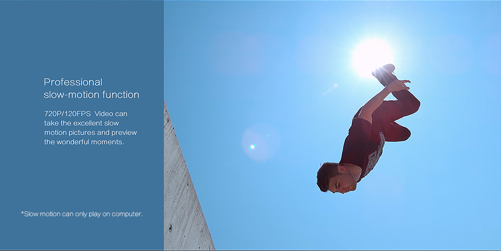 [HK Stock] Elephone REXSO Explorer K HiSilicon HI3559 Panasonic MN34120 Action Camera 2.0 Inch Display 4K WiFi Waterproof 170 Degree Wide Angle - Black