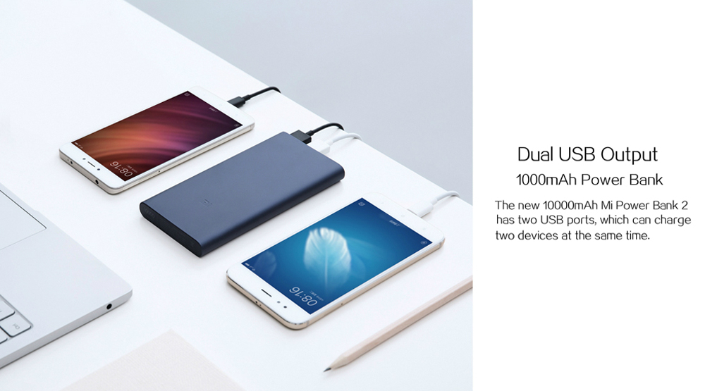 New Xiaomi Power Bank 2 10000mAh Silver