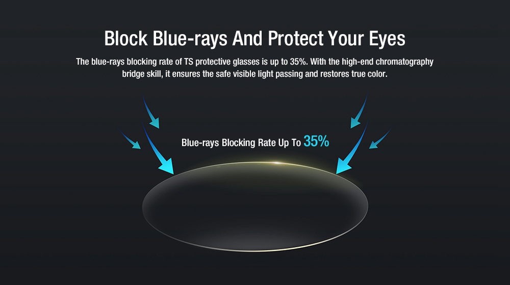 Xiaomi Mijia TS Eye-protective Glasses Anti Blue-ray Comfortable Lightweight - Black