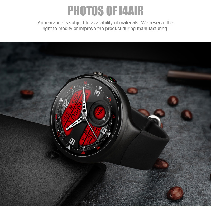 Makibes I4 Air 3G MTK6580 Smartwatch Phone Quad Core 1.3GHz 2GB RAM 16GB ROM 2.0MP Camera Heart Rate Monitor - Black