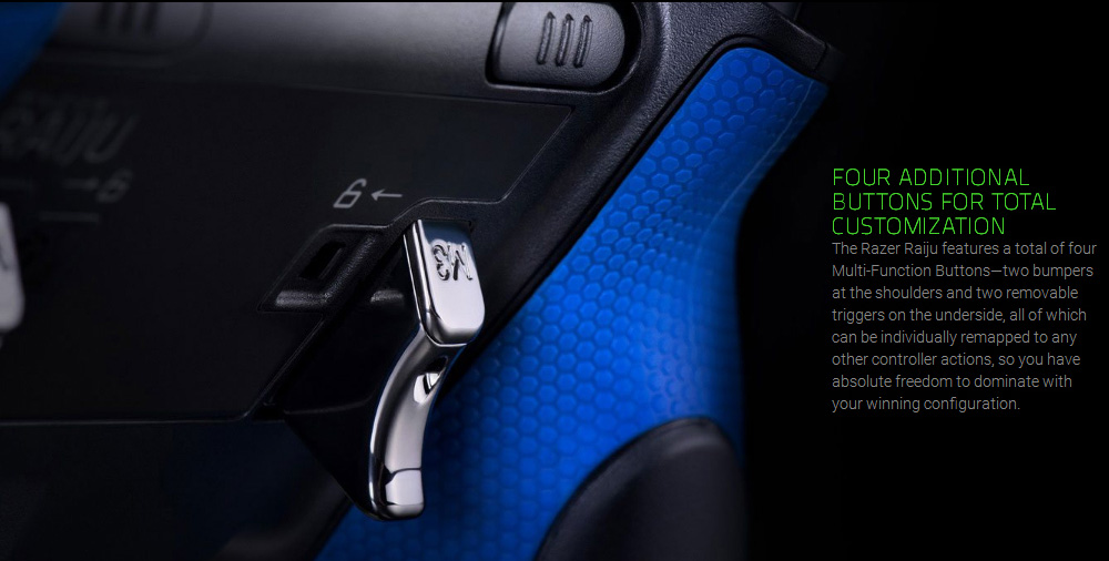 Razer Raiju Original Playstation 4 Wired Gaming Controller with Four Programmable Buttons 3.5mm Audio Port - Black