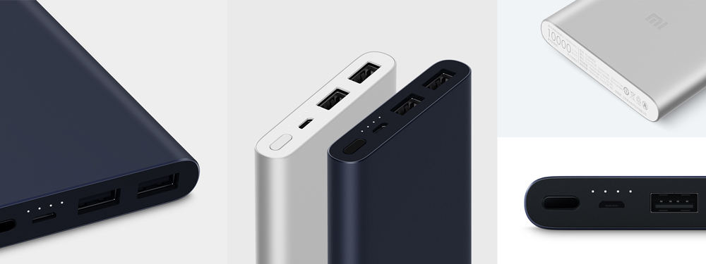 New Xiaomi Power Bank 2 10000mAh Dual USB Ports Two-way Quick Charge - Silver