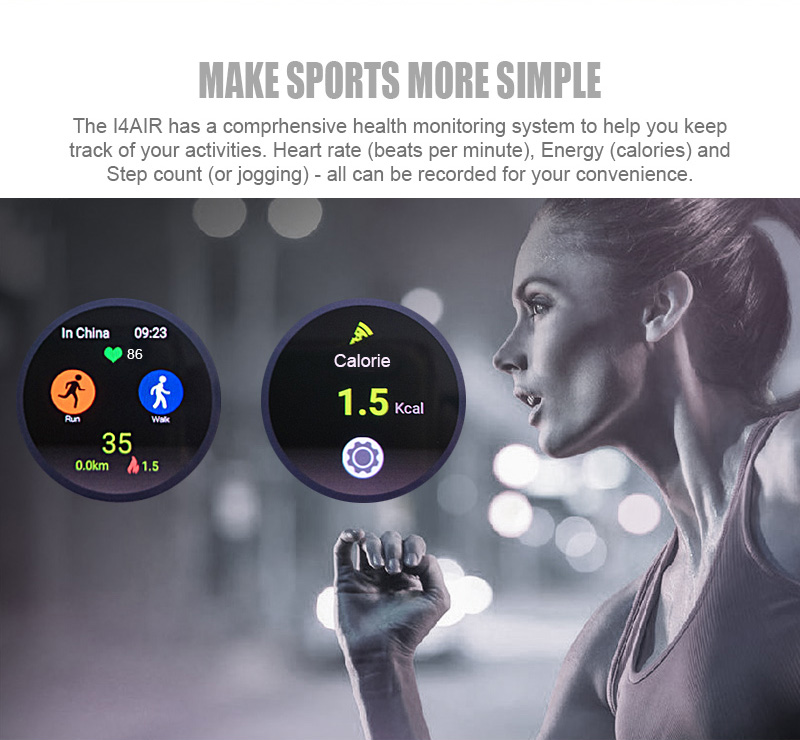 Makibes I4 Air 3G MTK6580 Smartwatch Phone Quad Core 1.3GHz 2GB RAM 16GB ROM 2.0MP Camera Heart Rate Monitor - Black