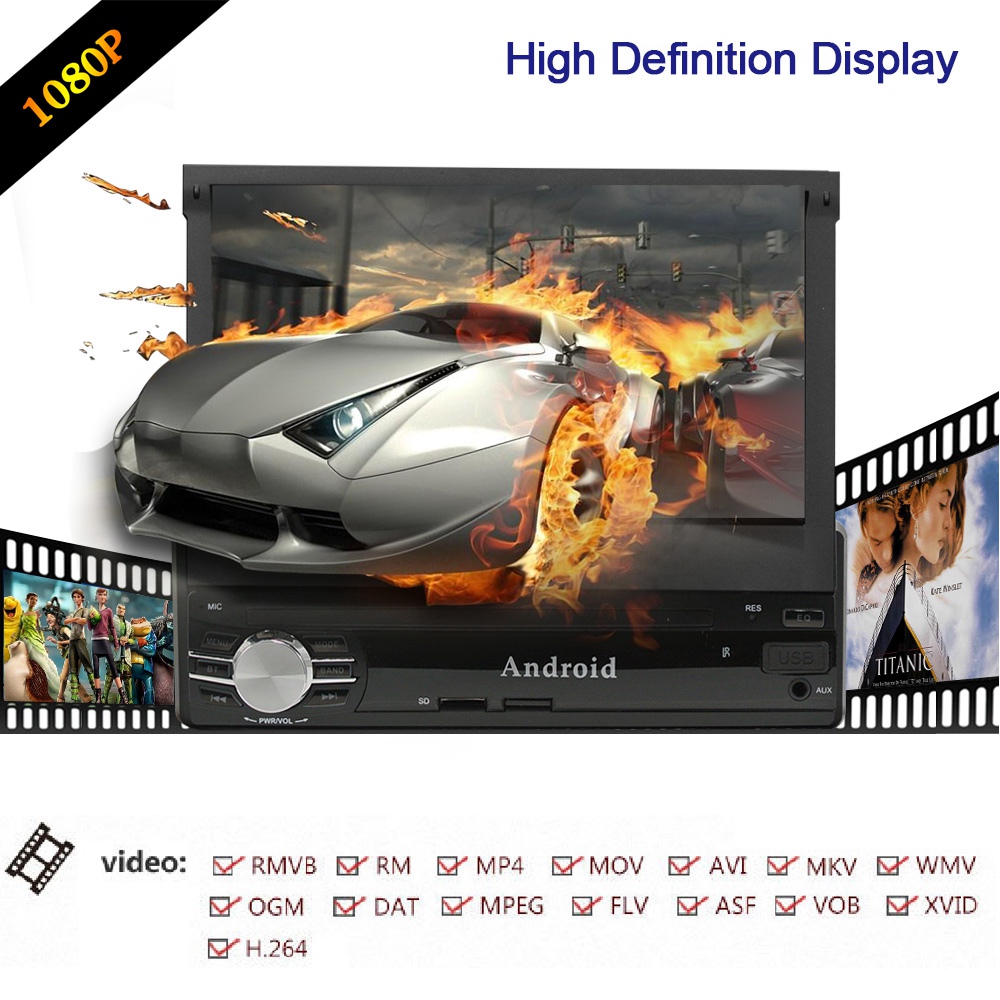 Ezonetronics RM-CT0013 7 Inch Car Player Quad Core WiFi Connection Android 6.0 Bluetooth GPS Stereo Car Display - Black