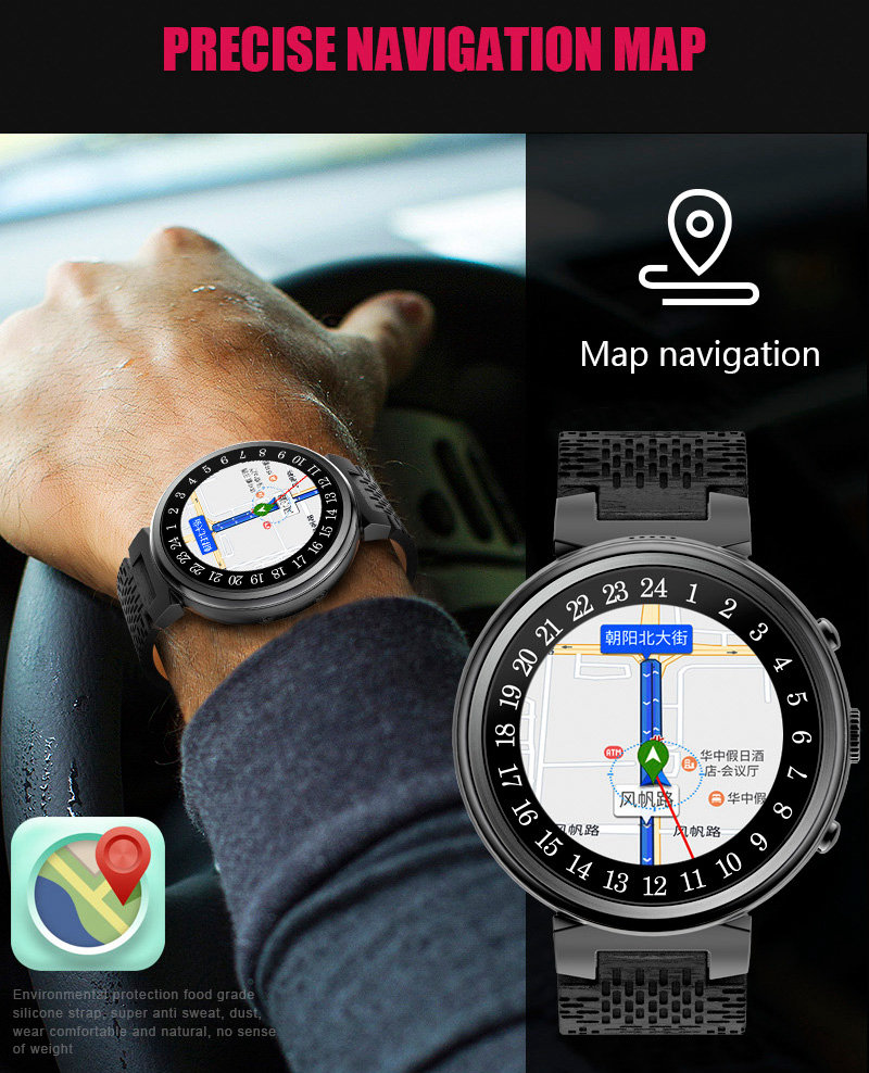 I6 Smartwatch Phone MTK6580 quad-core 1.3GHz 2GB ROM 16GB RAM GPS Google Play Pedometer Compatible with iOS Android - Silver